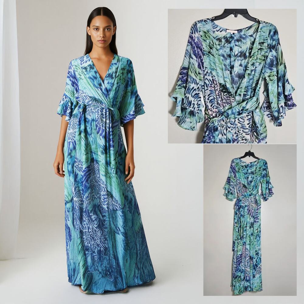 Vibrant Boho Wrap Maxi Dress